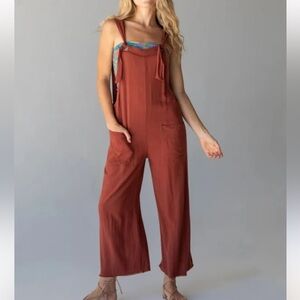 Natural Life Carly Wide Leg Jumpsuit/Overalls SIZE LARGE